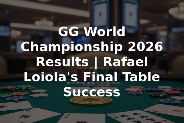 GG World Championship 2026 Results | Rafael Loiola's Final Table Success