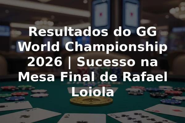 Resultados do GG World Championship 2026 | Sucesso na Mesa Final de Rafael Loiola