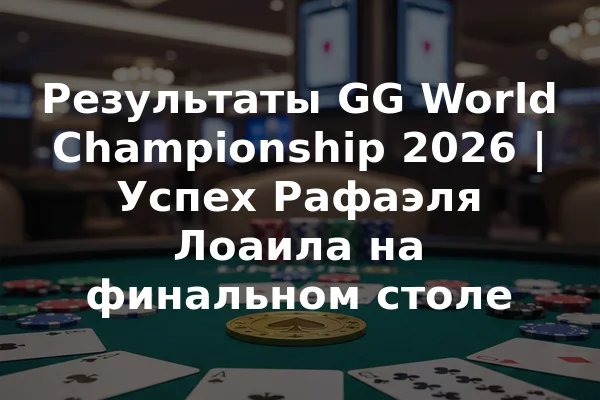 Результаты GG World Championship 2026 | Успех Рафаэля Лоаила на финальном столе