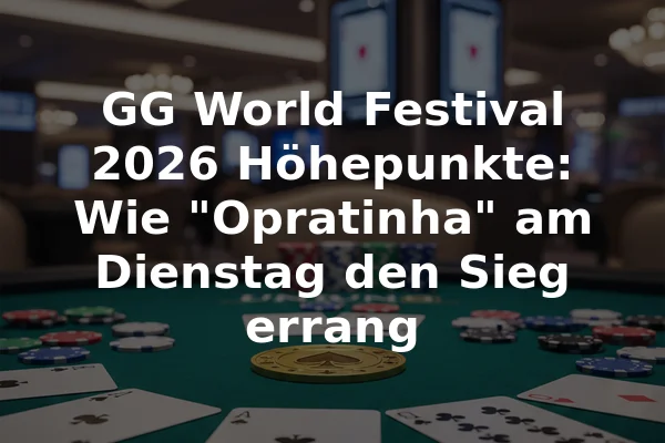 GG World Festival 2026 Höhepunkte: Wie "Opratinha" am Dienstag den Sieg errang