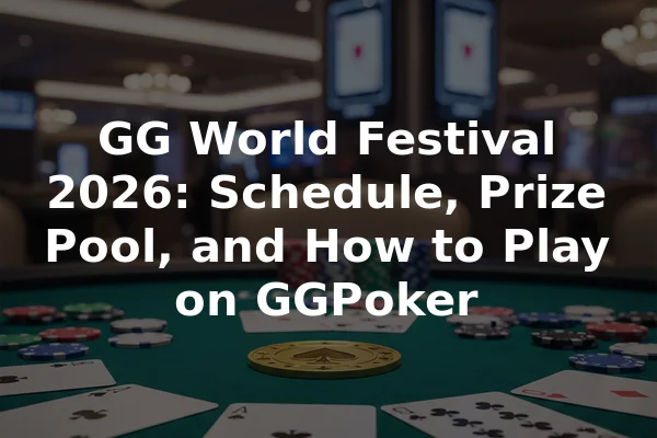 GG World Festival 2026: Schedule, Prize Pool, and How to Play on GGPoker