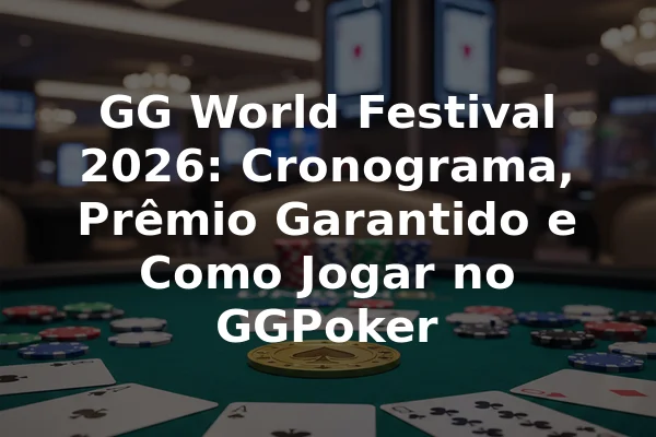 GG World Festival 2026: Cronograma, Prêmio Garantido e Como Jogar no GGPoker