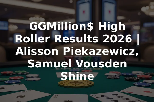 GGMillion$ High Roller Results 2026 | Alisson Piekazewicz, Samuel Vousden Shine