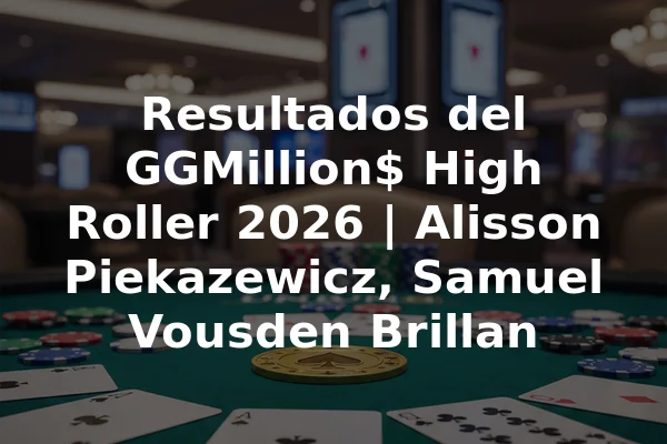 Resultados del GGMillion$ High Roller 2026 | Alisson Piekazewicz, Samuel Vousden Brillan