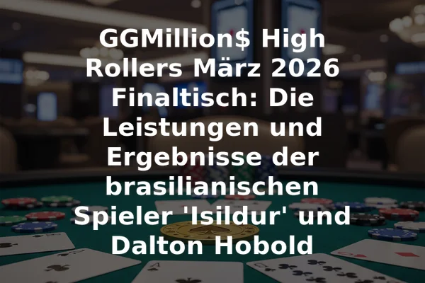 GGMillion$ High Rollers März 2026 Finaltisch: Die Leistungen und Ergebnisse der brasilianischen Spieler 'Isildur' und Dalton Hobold
