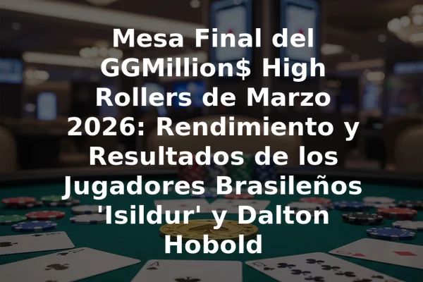 Mesa Final del GGMillion$ High Rollers de Marzo 2026: Rendimiento y Resultados de los Jugadores Brasileños 'Isildur' y Dalton Hobold