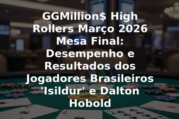 GGMillion$ High Rollers Março 2026 Mesa Final: Desempenho e Resultados dos Jogadores Brasileiros 'Isildur' e Dalton Hobold