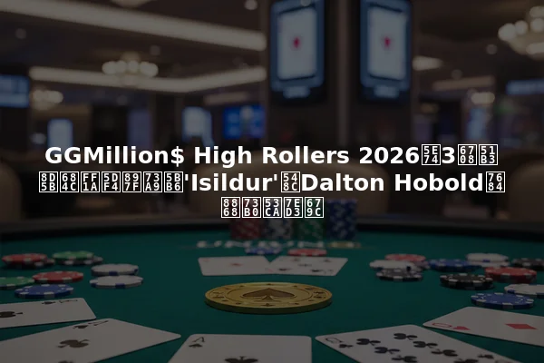 GGMillion$ High Rollers 2026年3月决赛桌：巴西玩家'Isildur'和Dalton Hobold的表现及结果