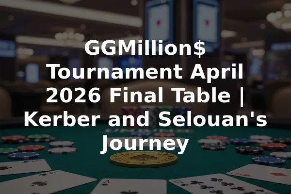 GGMillion$ Tournament April 2026 Final Table | Kerber and Selouan's Journey