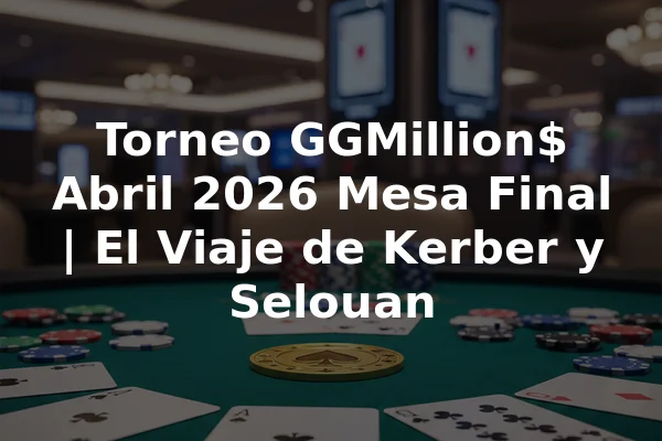 Torneo GGMillion$ Abril 2026 Mesa Final | El Viaje de Kerber y Selouan