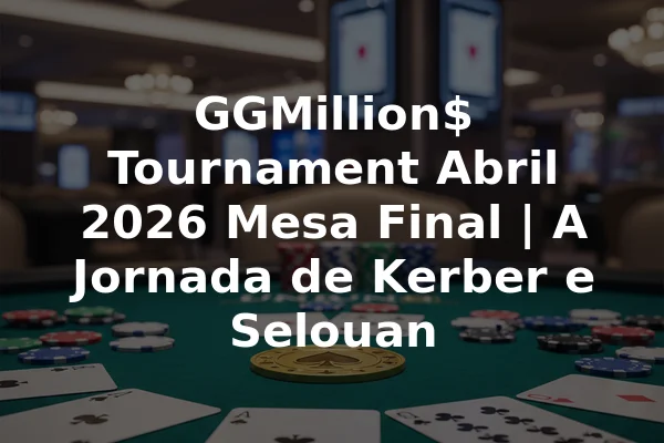 GGMillion$ Tournament Abril 2026 Mesa Final | A Jornada de Kerber e Selouan
