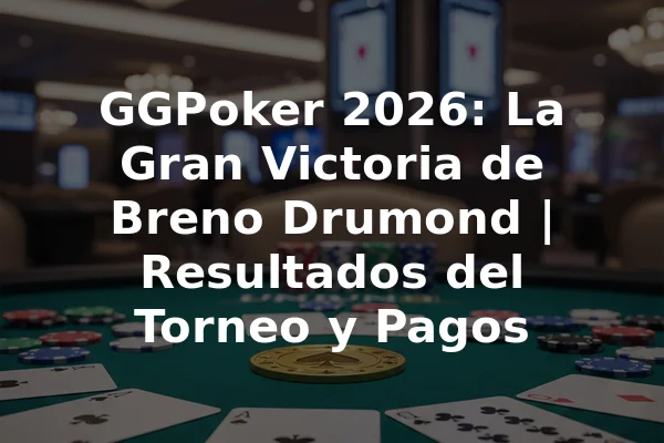 GGPoker 2026: La Gran Victoria de Breno Drumond | Resultados del Torneo y Pagos