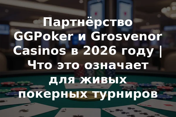 Партнёрство GGPoker и Grosvenor Casinos в 2026 году | Что это означает для живых покерных турниров