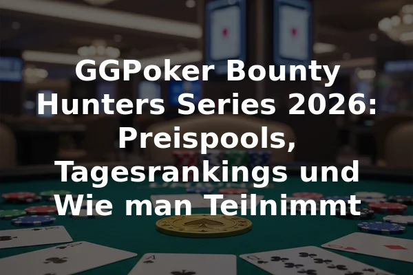 GGPoker Bounty Hunters Series 2026: Preispools, Tagesrankings und Wie man Teilnimmt