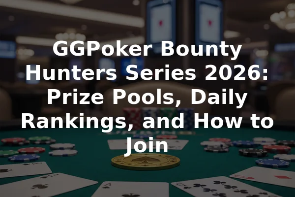 GGPoker Bounty Hunters Series 2026: Prize Pools, Daily Rankings, and How to Join