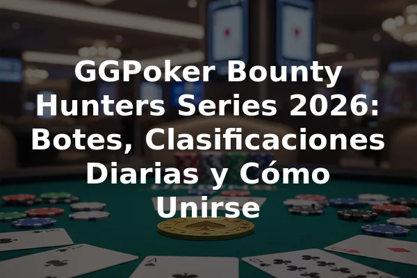 GGPoker Bounty Hunters Series 2026: Botes, Clasificaciones Diarias y Cómo Unirse