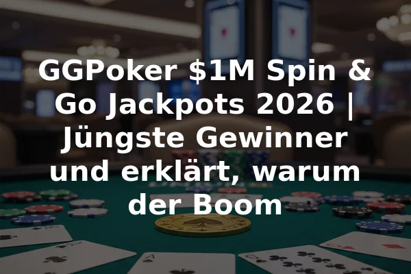 GGPoker $1M Spin & Go Jackpots 2026 | Jüngste Gewinner und erklärt, warum der Boom