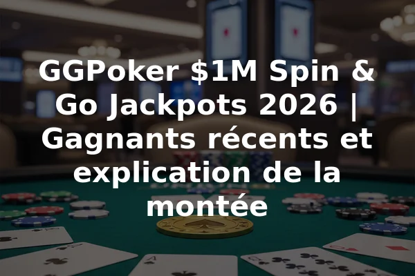 GGPoker $1M Spin & Go Jackpots 2026 | Gagnants récents et explication de la montée