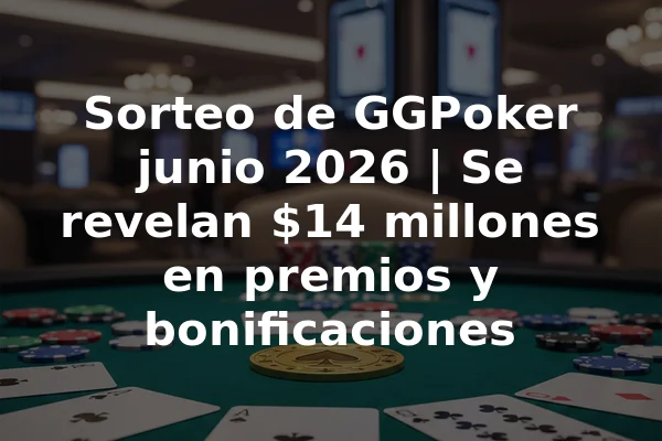Sorteo de GGPoker junio 2026 | Se revelan $14 millones en premios y bonificaciones