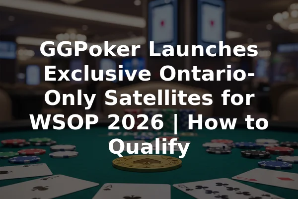 GGPoker Launches Exclusive Ontario-Only Satellites for WSOP 2026 | How to Qualify