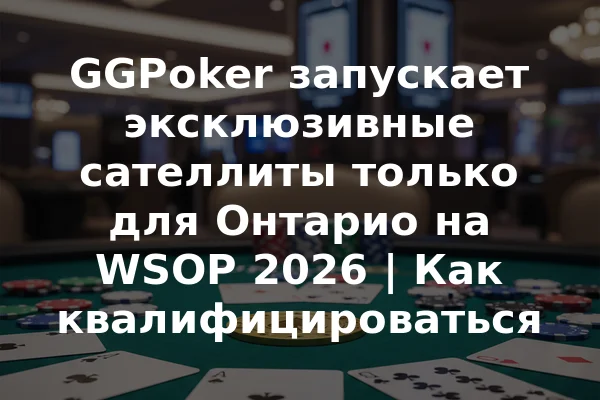 GGPoker запускает эксклюзивные сателлиты только для Онтарио на WSOP 2026 | Как квалифицироваться