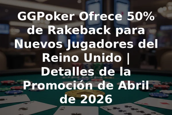 GGPoker Ofrece 50% de Rakeback para Nuevos Jugadores del Reino Unido | Detalles de la Promoción de Abril de 2026