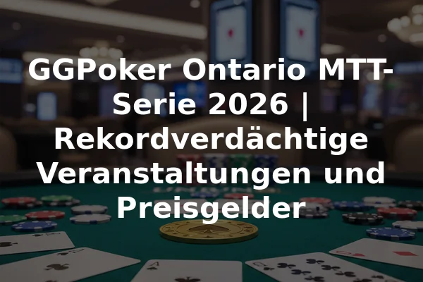 GGPoker Ontario MTT-Serie 2026 | Rekordverdächtige Veranstaltungen und Preisgelder