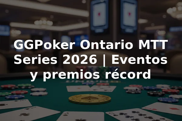 GGPoker Ontario MTT Series 2026 | Eventos y premios récord