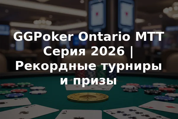 GGPoker Ontario MTT Серия 2026 | Рекордные турниры и призы