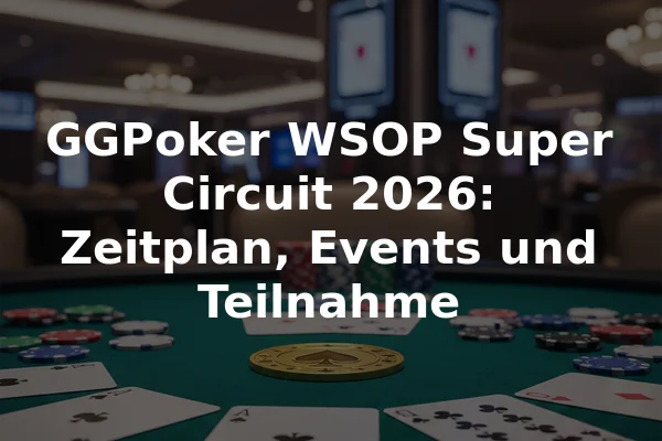 GGPoker WSOP Super Circuit 2026: Zeitplan, Events und Teilnahme