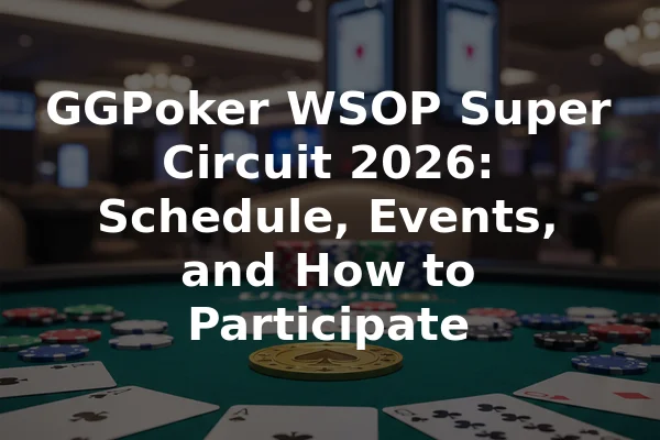GGPoker WSOP Super Circuit 2026: Schedule, Events, and How to Participate