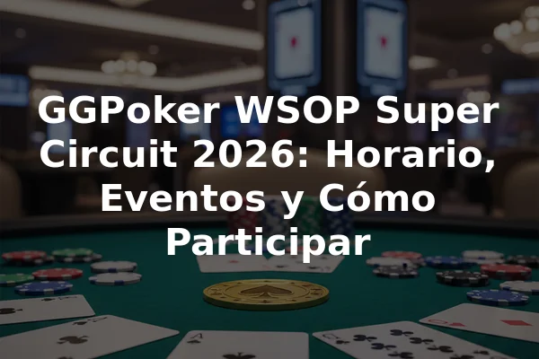 GGPoker WSOP Super Circuit 2026: Horario, Eventos y Cómo Participar