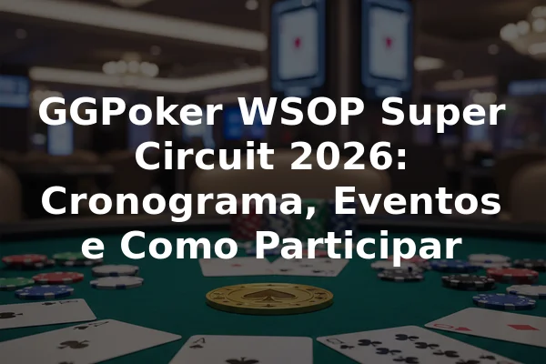 GGPoker WSOP Super Circuit 2026: Cronograma, Eventos e Como Participar
