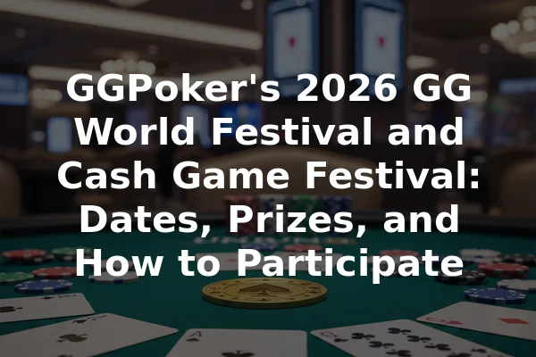 GGPoker's 2026 GG World Festival and Cash Game Festival: Dates, Prizes, and How to Participate