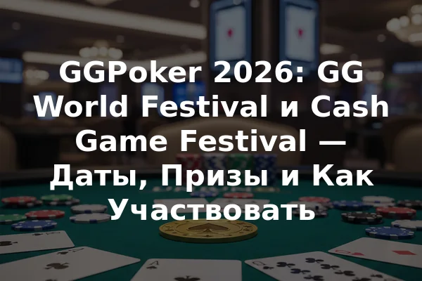 GGPoker 2026: GG World Festival и Cash Game Festival — Даты, Призы и Как Участвовать