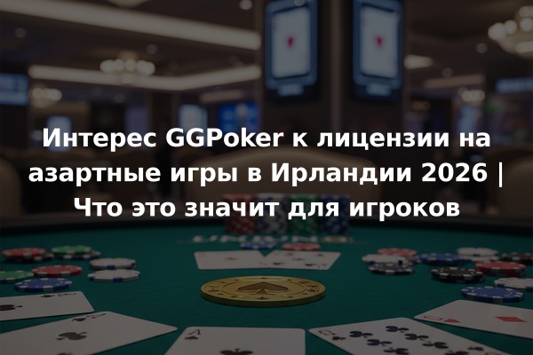 Интерес GGPoker к лицензии на азартные игры в Ирландии 2026 | Что это значит для игроков