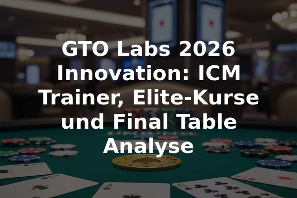 GTO Labs 2026 Innovation: ICM Trainer, Elite-Kurse und Final Table Analyse