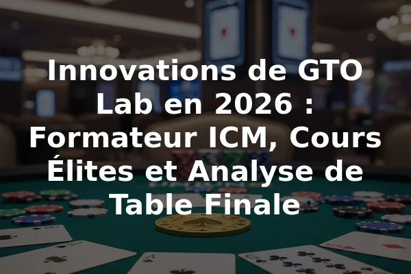 Innovations de GTO Lab en 2026 : Formateur ICM, Cours Élites et Analyse de Table Finale