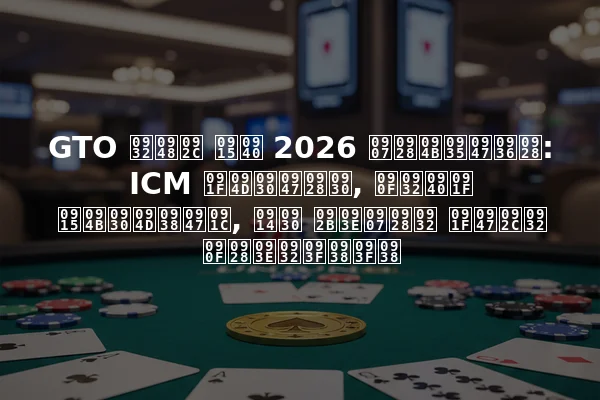 GTO लैब की 2026 इनोवेशन: ICM ट्रेनर, एलीट कोर्सेज, और फाइनल टेबल एनालिसिस