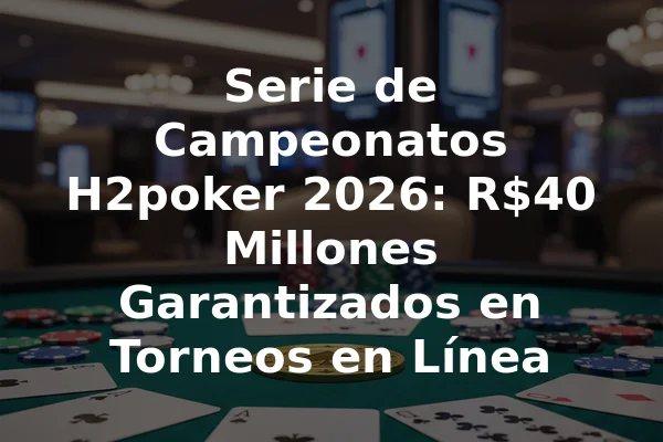 Serie de Campeonatos H2poker 2026: R$40 Millones Garantizados en Torneos en Línea