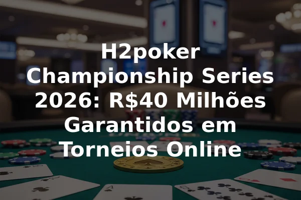 H2poker Championship Series 2026: R$40 Milhões Garantidos em Torneios Online