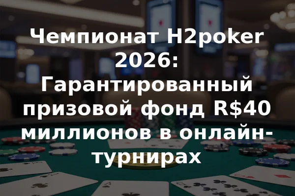 Чемпионат H2poker 2026: Гарантированный призовой фонд R$40 миллионов в онлайн-турнирах