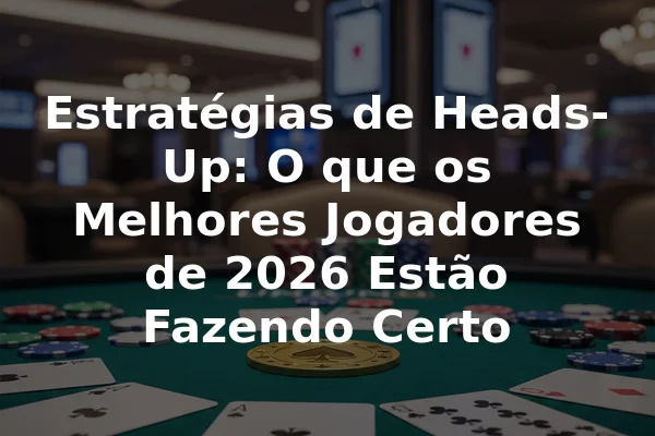 Estratégias de Heads-Up: O que os Melhores Jogadores de 2026 Estão Fazendo Certo