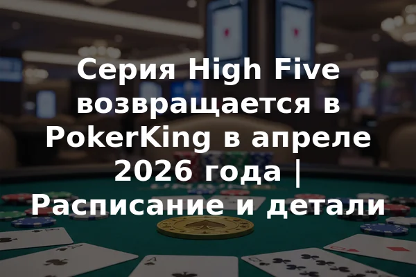 Серия High Five возвращается в PokerKing в апреле 2026 года | Расписание и детали