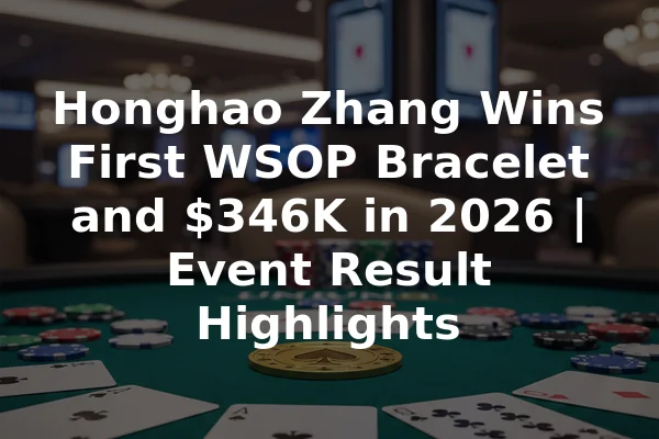 Honghao Zhang Wins First WSOP Bracelet and $346K in 2026 | Event Result Highlights