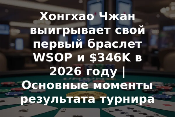 Хонгхао Чжан выигрывает свой первый браслет WSOP и $346K в 2026 году | Основные моменты результата турнира