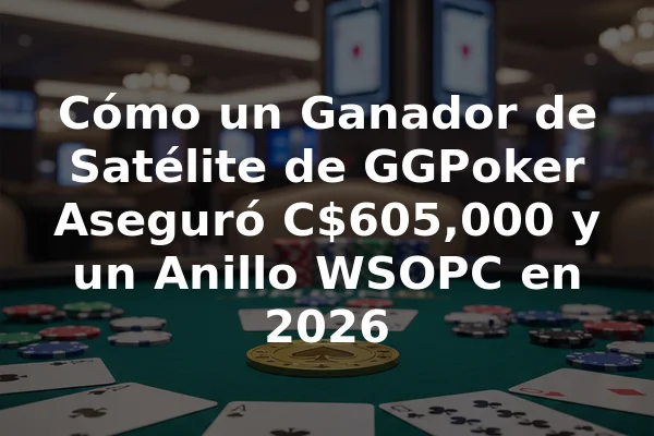 Cómo un Ganador de Satélite de GGPoker Aseguró C$605,000 y un Anillo WSOPC en 2026
