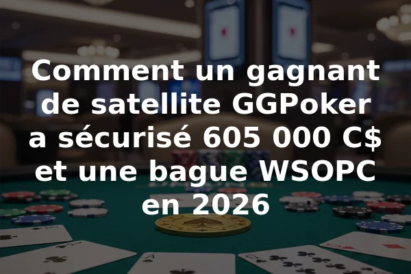 Comment un gagnant de satellite GGPoker a sécurisé 605 000 C$ et une bague WSOPC en 2026