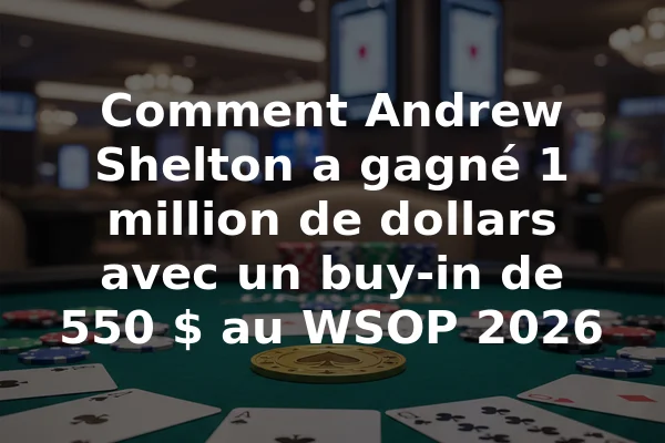 Comment Andrew Shelton a gagné 1 million de dollars avec un buy-in de 550 $ au WSOP 2026