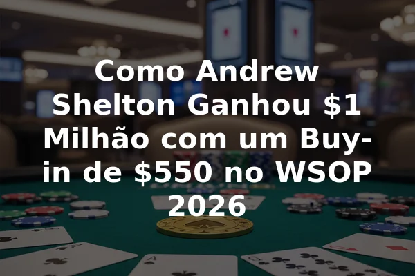 Como Andrew Shelton Ganhou $1 Milhão com um Buy-in de $550 no WSOP 2026